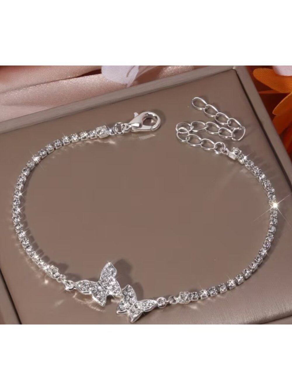 Sparkling Butterfly Anklet for Women – Dainty Crystal Foot Chain Adjustable